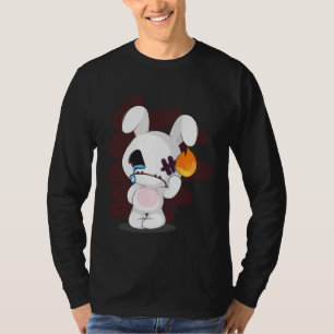 Sad Broken Cute Emo Creepy Bunny Goth Horror T-Shirt