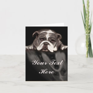 Sad bulldog emotional note card for any sad moment