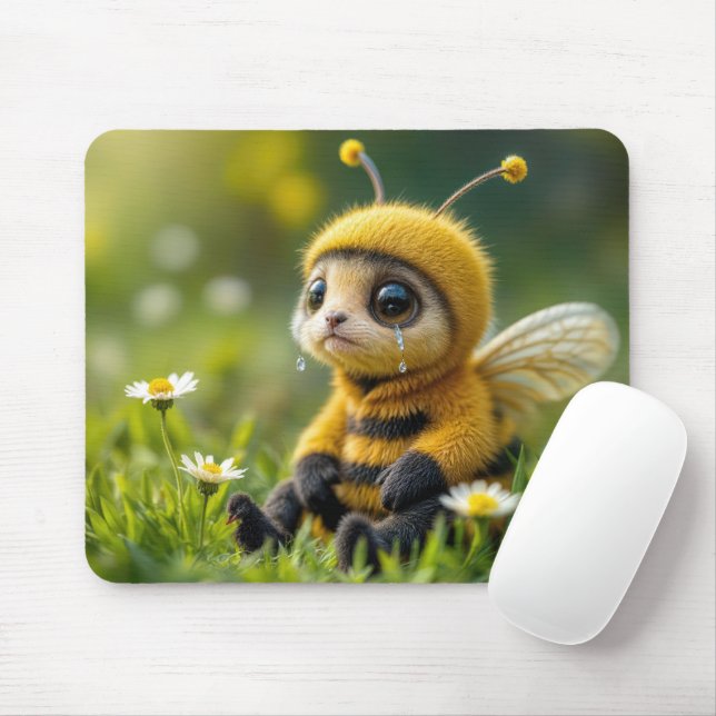 Sad Bumblebee With Tears Mouse Pad (With Mouse)