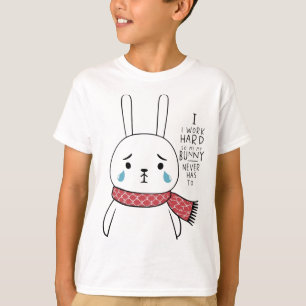 Sad Bunny T-Shirt – Sweet Minimalist Bunny with Cu