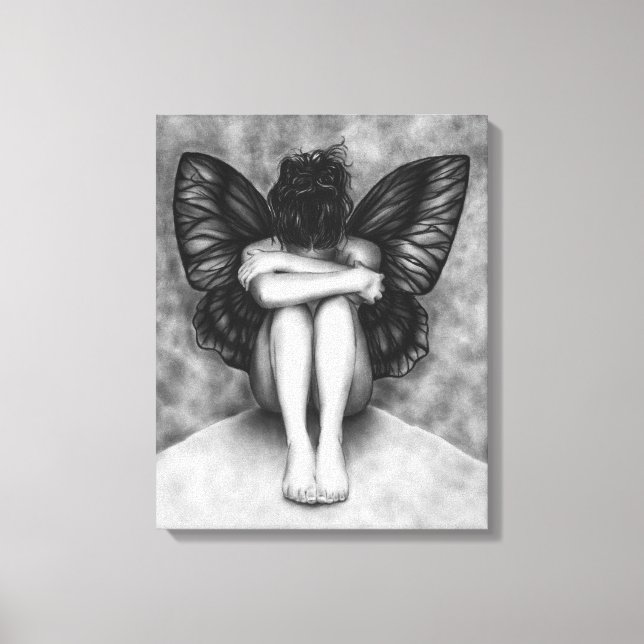 Sad Butterfly Girl Canvas Print (Front)