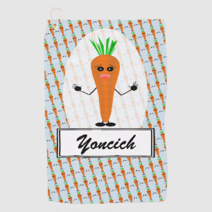 Sad Carrot by Kenneth Yoncich Golf Towel