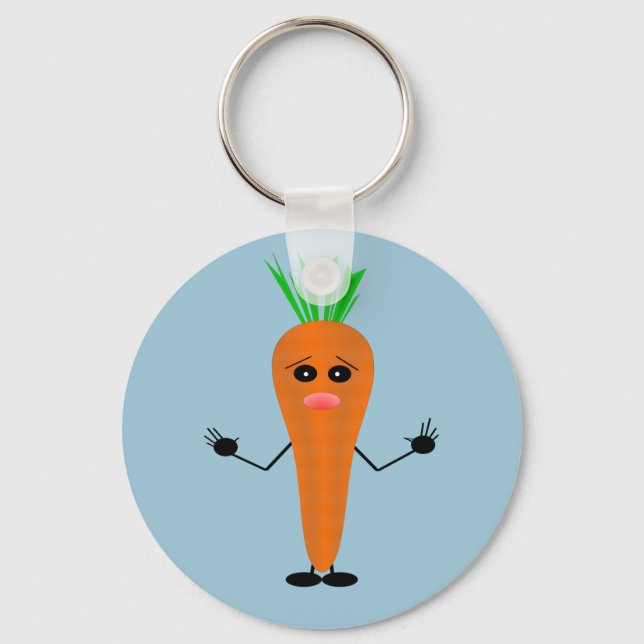 Sad Carrot by Kenneth Yoncich Key Ring (Front)