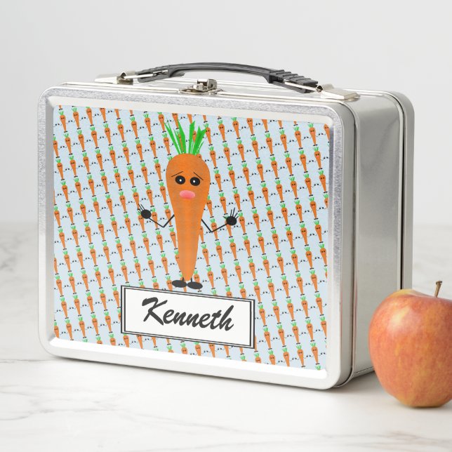 Sad Carrot by Kenneth Yoncich Metal Lunch Box (In Situ)