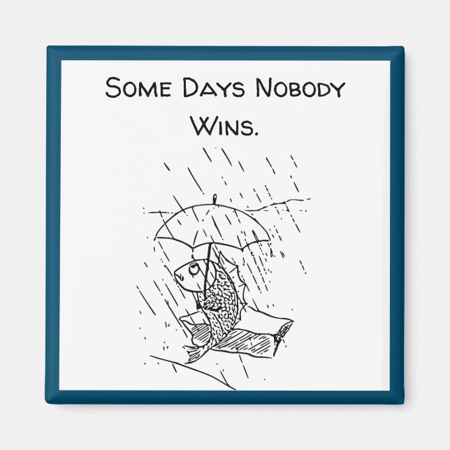 Sad Cartoon Fish Bad Day Sympathy Magnet (Front)