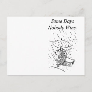 Sad Cartoon Fish Bad Day Sympathy Postcard