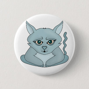 Sad Cat 6 Cm Round Badge