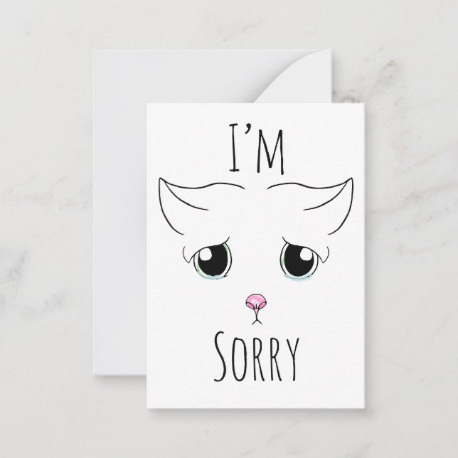 Sad Cat Face: I'm Sorry Card (Front)