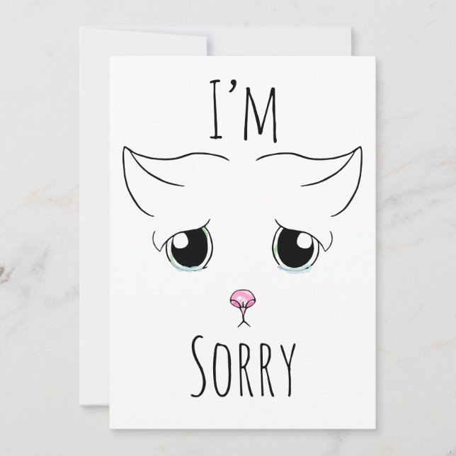 Sad Cat Face: I'm Sorry Invitation (Front)