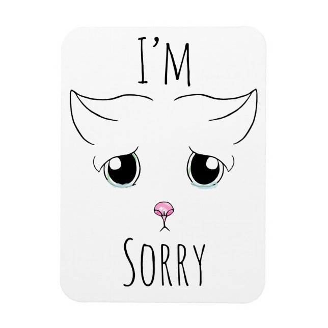 Sad Cat Face: I'm Sorry Magnet (Vertical)