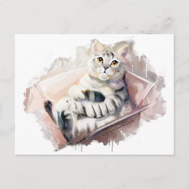 Sad cat. postcard (Front)