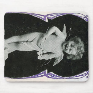 Sad Cherub Angel Print Mouse Pad