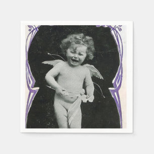 Sad Cherub Angel Print Napkin