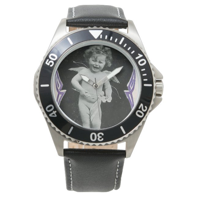 Sad Cherub Angel Print Watch (Front)