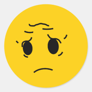 sad classic round sticker