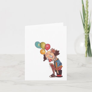 sad clown birthday notecard
