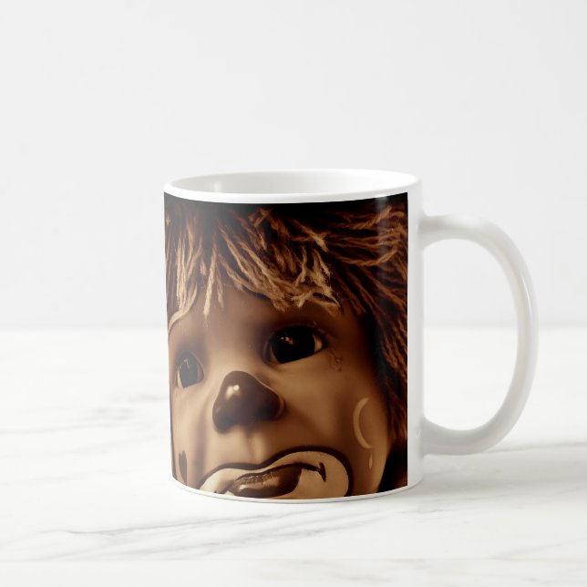 Sad Clown Doll Face Coffee Mug (Right)