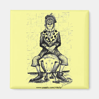 Sad clown magnet