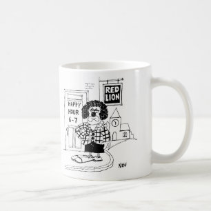 Sad Clown Outside a Pub Waiting For Happy Hour Coffee Mug