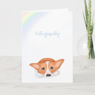 Sad corgi pet loss sympathy card