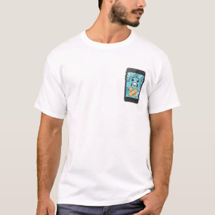 Sad Cracked Smartphone Character with Bandaids T-Shirt