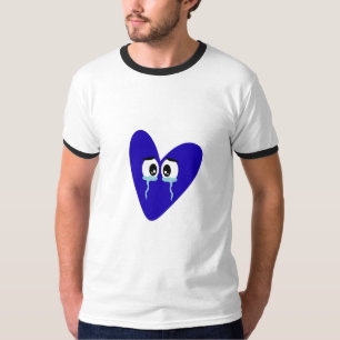 Sad crying blue heart Aesthetic T-shirt