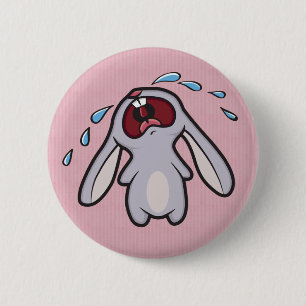 Sad Crying Rabbit   Bawling Bunny 6 Cm Round Badge