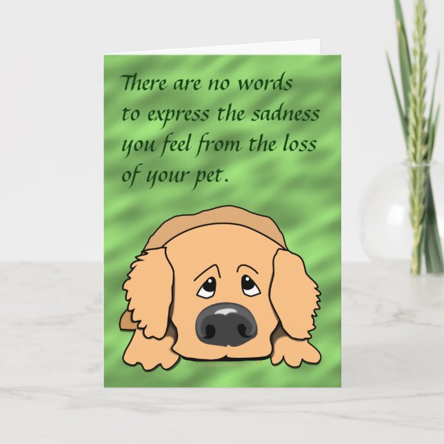 Sad Dog Cartoon Pet Sympathy Card for Loss of Pet (Front)