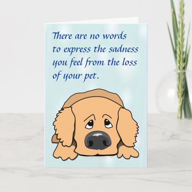 Sad Dog Cartoon Pet Sympathy Card for Loss of Pet (Front)