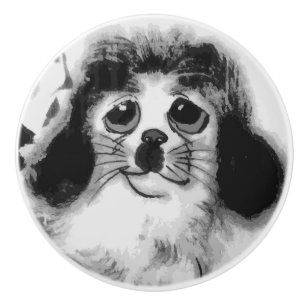 SAD DOG CERAMIC KNOB