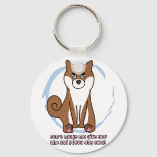 Sad Dog Eyes Shiba Inu Keychain