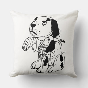 Sad Dog With Broken Leg Cushion