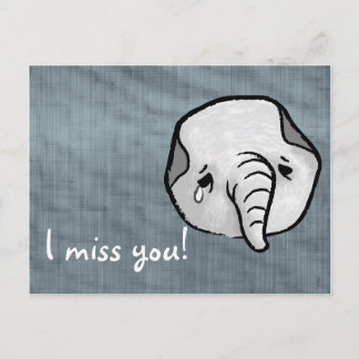 Sad elephant postcard