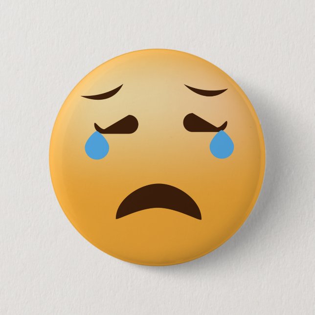 Sad Emoji 6 Cm Round Badge (Front)