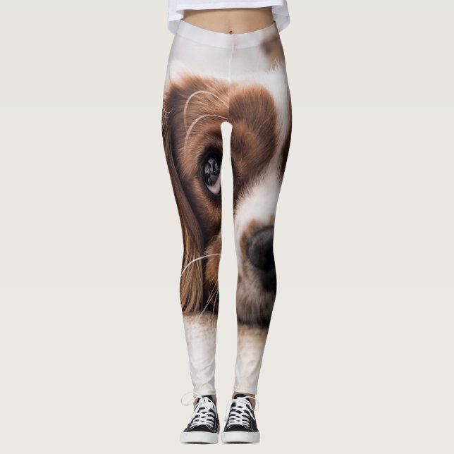 Sad-Eyed Cocker Spaniel Dog Leggings (Front)