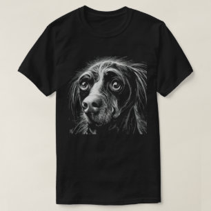 Sad Eyes Scratchboard Mutt T-Shirt