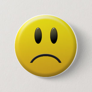 Sad Face 6 Cm Round Badge