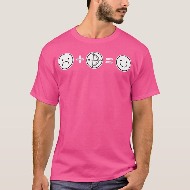 Sad Face Archery Happy Face Bow Hunting T-Shirt (Front)