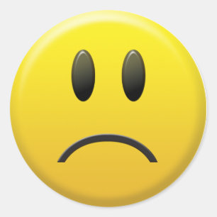 Sad Face Classic Round Sticker