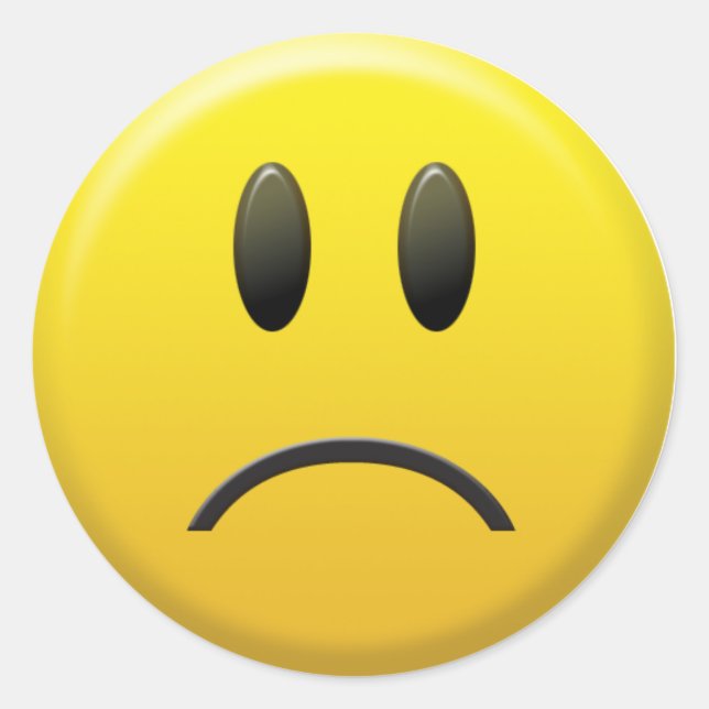 Sad Face Classic Round Sticker (Front)