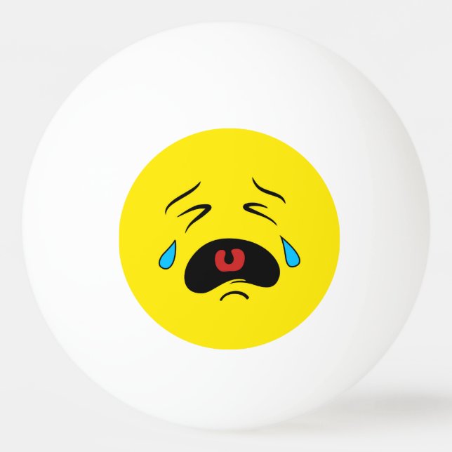 Sad Face Emoji Ping Pong Ball (Front)