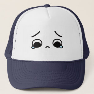 Sad Face Feeling Down Emoji Trucker Hat
