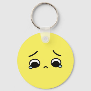 Sad Face Feeling Down Emoji Yellow Key Ring