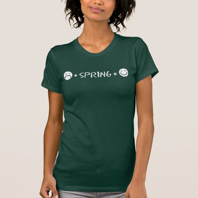 Sad Face Plus Spring Equals Happy Face (ON DARK) T-Shirt (Front)