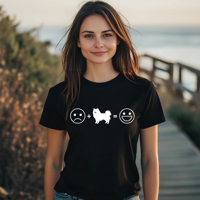 Sad Face + Pomeranian = Happy Face T-Shirt (Creator Uploaded)