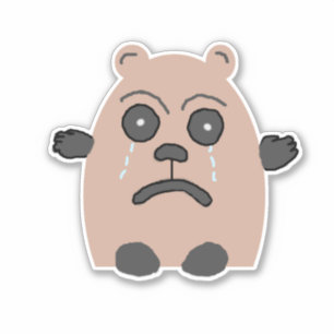 Sad Face Sticker with Bear