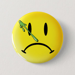Sad face with Booger Comic Book Logo Parody 6 Cm Round Badge