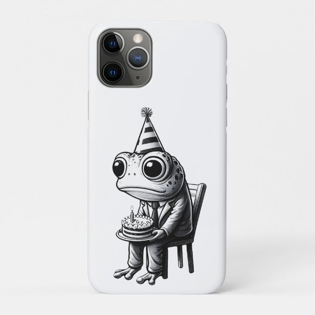 Sad frog Happy birthday  Case-Mate iPhone Case (Back)