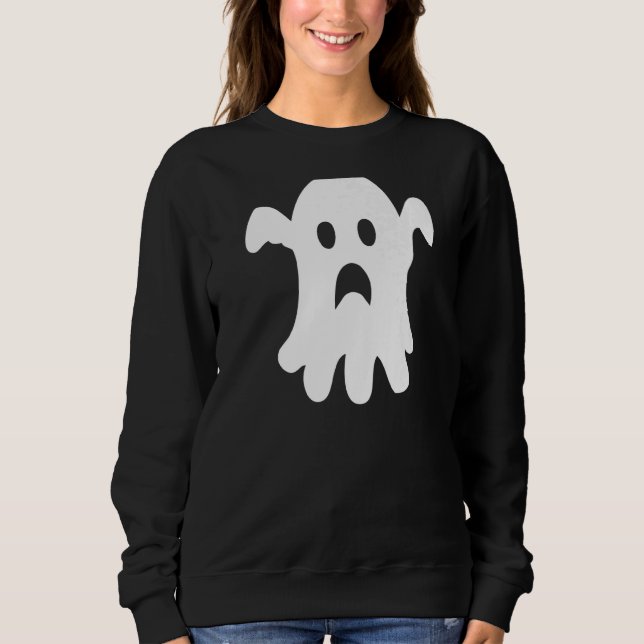 Sad Ghost Halloween Trendy Aesthetic   Sweatshirt (Front)