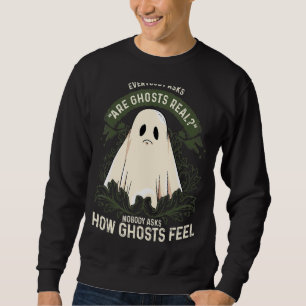 Sad Ghost Sheet Ghost Paranormal Ghost Hunting S Sweatshirt